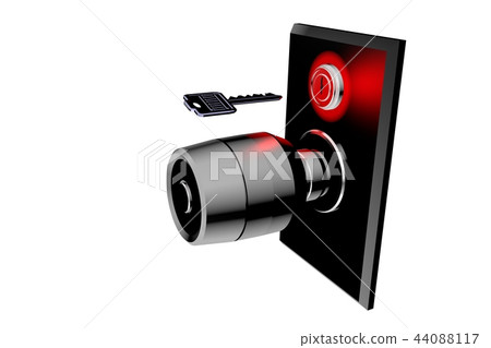 Door knob and key (security image white background) Door knob and key (security image white background) 44088117