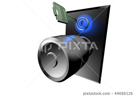 Door knob and key (security image white background) Door knob and key (security image white background) 44088126