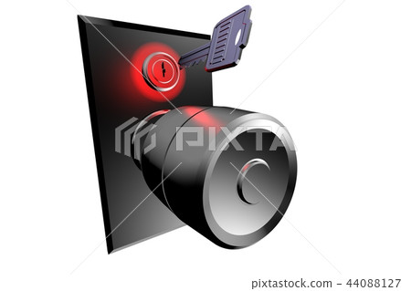 門把手和鑰匙(安全圖像白色背景) 門把手和鑰匙(安全圖像白色背景) 44088127