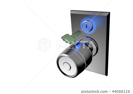 門把手和鑰匙(安全圖像白色背景) 門把手和鑰匙(安全圖像白色背景) 44088128