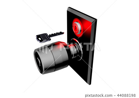 Doorknob and key (security image transparent material) Doorknob and key (security image transparent material) 44088198