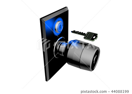 Doorknob and key (security image transparent material) Doorknob and key (security image transparent material) 44088199