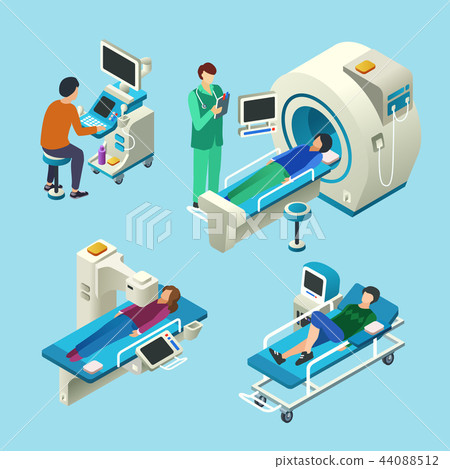 MRI scanner illustration isometric medical examination MRI scanner illustration isometric medical examination 44088512