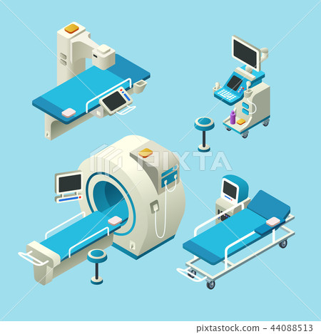 isometric medical diagnostic equipment set 44088513