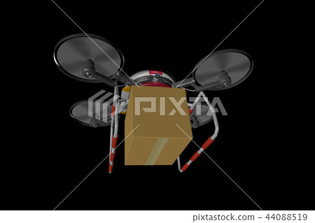 Drone delivery image (black background) 44088519