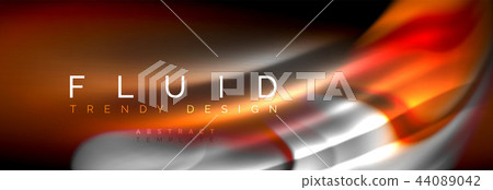 Fluid color wave line background. Trendy abstract layout template for business or technology 44089042