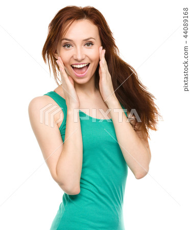 Portrait of a young surprised woman 44089168