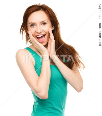 Portrait of a young surprised woman 44089169