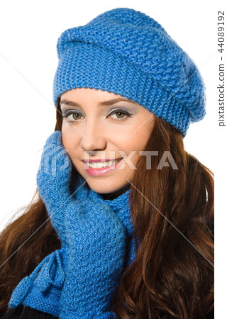 Young happy woman wearing winter cloth Young happy woman wearing winter cloth 44089192