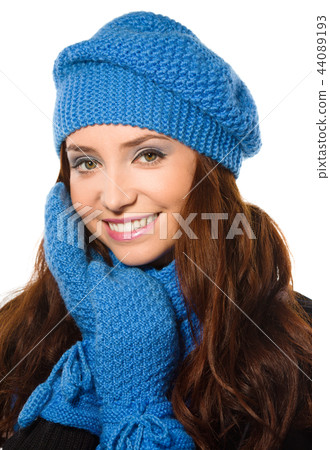 Young happy woman wearing winter cloth Young happy woman wearing winter cloth 44089193