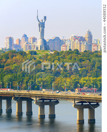 Paton bridge Motherland monument Kiev 44089552