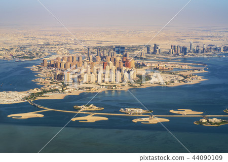 Aerial view of city Doha, capital of Qatar 44090109
