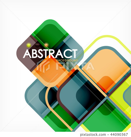 Colorful round squares modern geometric background Colorful round squares modern geometric background 44090367