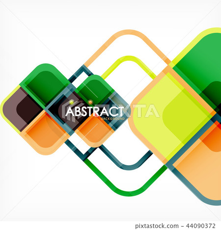 Colorful round squares modern geometric background Colorful round squares modern geometric background 44090372