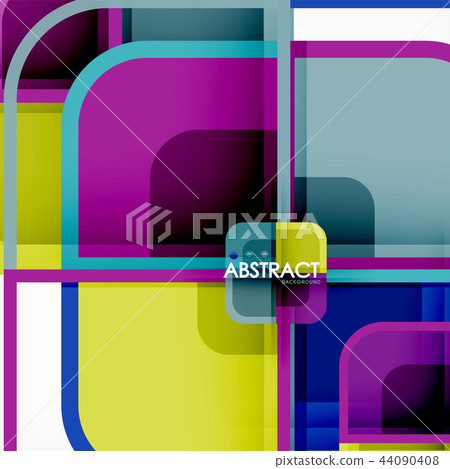 Colorful round squares modern geometric background 44090408