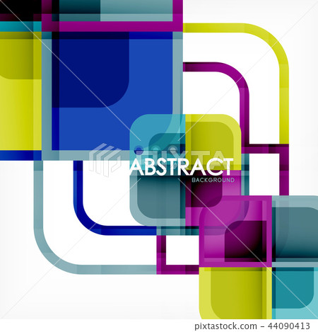 Colorful round squares modern geometric background Colorful round squares modern geometric background 44090413