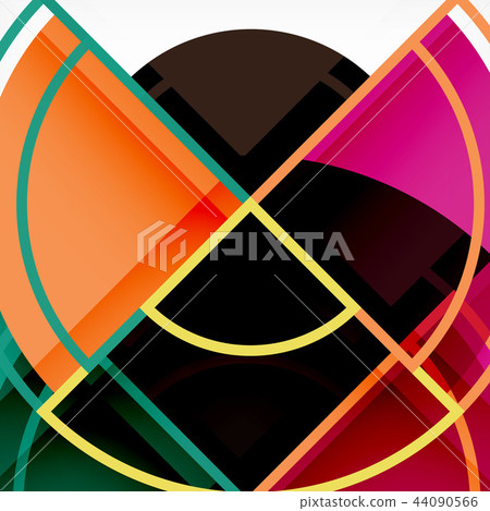 Creative circles geometric abstract background with 3d effect Creative circles geometric abstract background with 3d effect 44090566