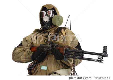 Stalker in gas mask with weapon Stalker in gas mask with weapon 44090635