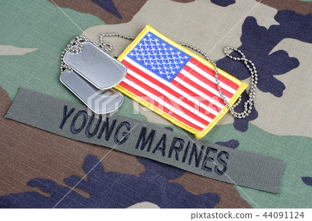 US YOUNG MARINES branch tape, flag and dog tags 44091124