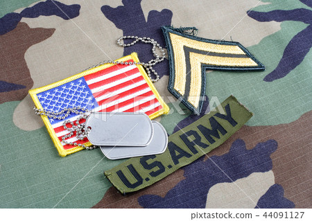 US ARMY Corporal rank patch, branch tape 44091127