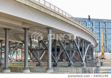 Modern bridge over Westhafen canal in Berlin. Modern bridge over Westhafen canal in Berlin. 44091296