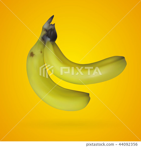 Realistic mesh banana with yellow backgrounds Realistic mesh banana with yellow backgrounds 44092356