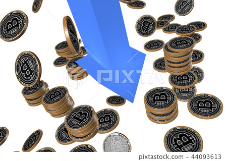 Virtual currency, downturn image (transparent material) 44093613
