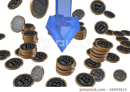 Virtual currency, downturn image (transparent material) 44093615