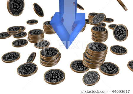 Virtual currency, downturn image (transparent material) 44093617