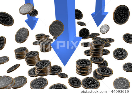 Virtual currency, downturn image (transparent material) 44093619