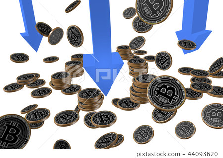 Virtual currency, downturn image (transparent material) 44093620