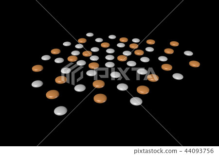Illustration of medicine (drug use, taking image, black background material) Illustration of medicine (drug use, taking image, black background material) 44093756