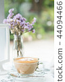 Cappuccinu coffee in clear cup on table cafe 44094466