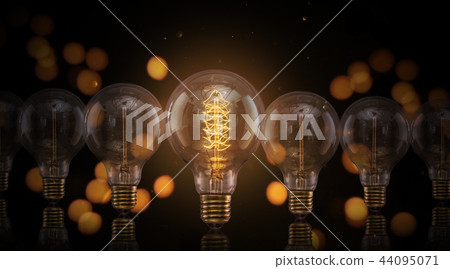 Vintage light bulbs on dark background. Vintage light bulbs on dark background. 44095071