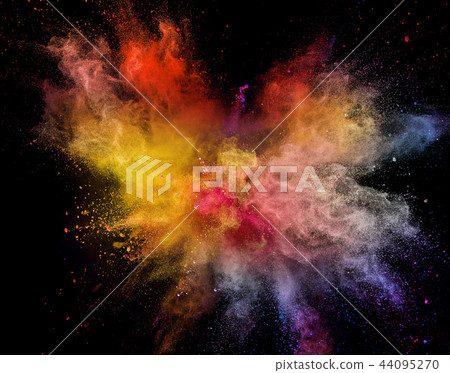 Colored powder explosion isolated on black background. Colored powder explosion isolated on black background. 44095270