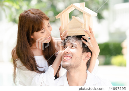 Young couple planning to buy a house concept. 44097295