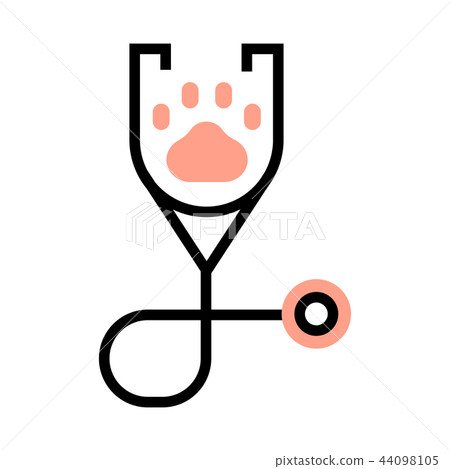 Phonendoscope FlatOutline illustration Phonendoscope FlatOutline illustration 44098105