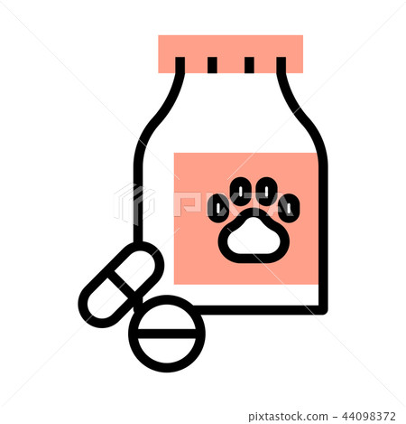 Pet medicine FlatOutline illustration Pet medicine FlatOutline illustration 44098372