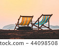 Beach chair with the sea on summer day 44098508