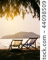 Beach chair with the sea on summer day 44098509