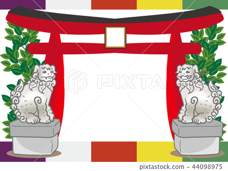 Torii and Shiba Inu frame Torii and Shiba Inu frame 44098975