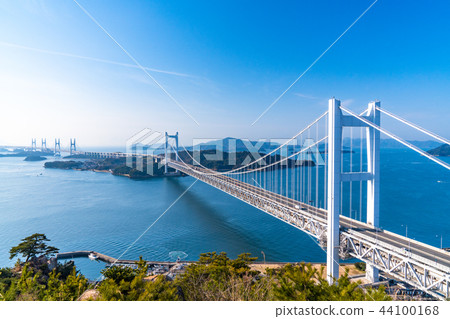 "Okayama prefecture" at Seto Ohashi bridge and Washuzan 44100168