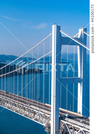 "Okayama prefecture" at Seto Ohashi bridge and Washuzan 44100173