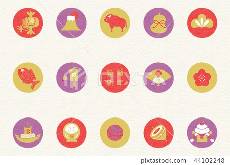 New Year's Day 2019 Lucky Things Round Background New Year's Day 2019 Lucky Things Round Background 44102248