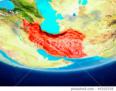 Iran on globe from space - Stock Illustration [44102558] - PIXTA