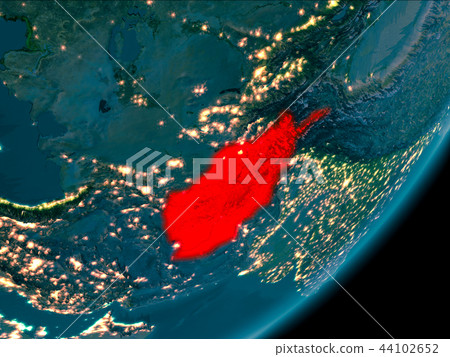 Afghanistan from space at night Afghanistan from space at night 44102652