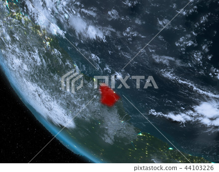 Night view of French Guiana on Earth Night view of French Guiana on Earth 44103226