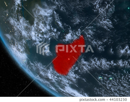 Night view of Madagascar on Earth Night view of Madagascar on Earth 44103230
