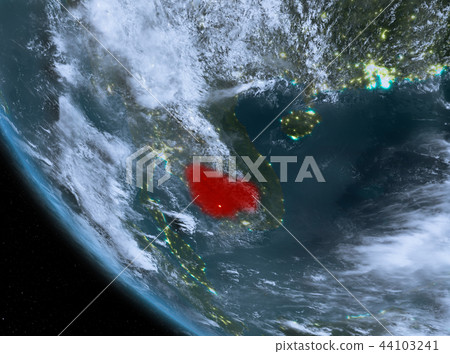 Night view of Cambodia on Earth Night view of Cambodia on Earth 44103241