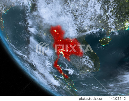Night view of Thailand on Earth Night view of Thailand on Earth 44103242